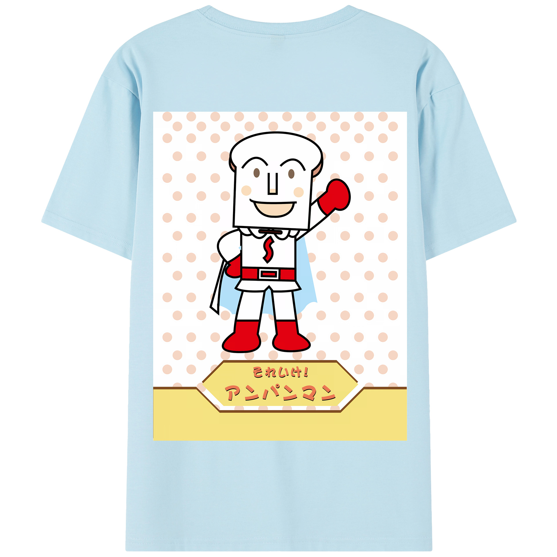 （画像用） アンパンマン Anpanman 綿100％半袖Tシャツ（背面プリント）